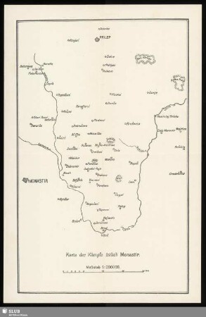 Karte der Kämpfe östlich Monastir