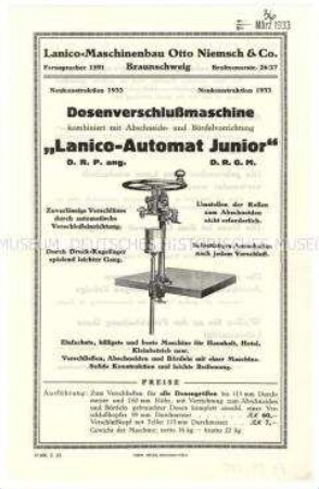 Konservendosen-Verschlußmaschine
