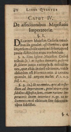 Caput IV. De affectionibus Majestatis Imperatoriae.