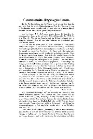 Gesellschafts-Angelegenheiten