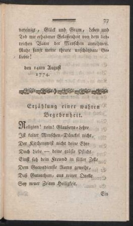 Erzählung einer wahren Begebenheit