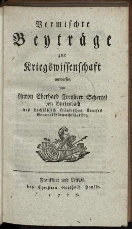 Vermischte Beyträge zur Kriegswissenschaft