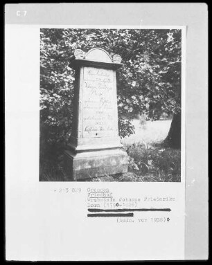 Grabstein der Johanna Friederike Born