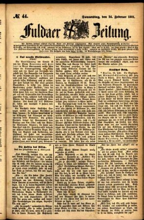 Ausgabe vom Donnerstag, den 24. Februar 1881.