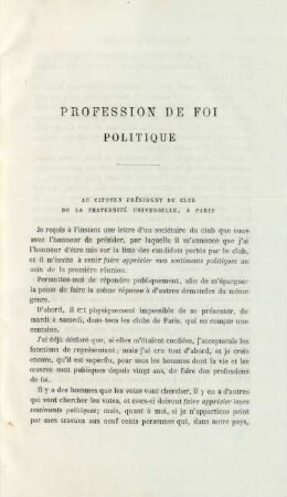 Profession de foi politique
