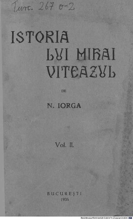 Istoria lui Mihai Viteazul, 2