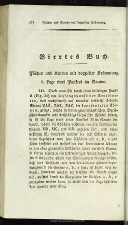 Viertes Buch. Flächen und Kurven mit doppelter Krümmung
