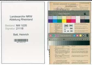 Entnazifizierung Heinrich Batt , geb. 09.01.1900 (Steiger)