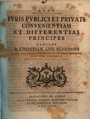 Iuris publici et privati convenientia et differentiae principes