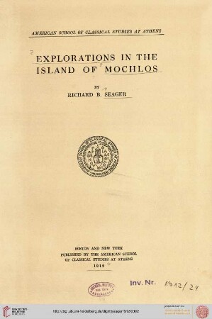 Explorations in the Island of Mochlos