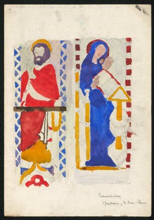 Skizzenbuch F1: Glasfenster Abteikirche Saint-Ouen, Rouen