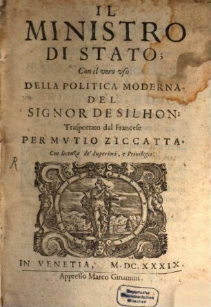Il Ministro Di Stato, [1]