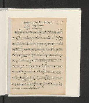 Concerto in Re minore di Guiseppe Tartini. Contrabasso.