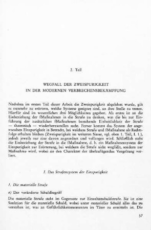 1. Die 'materielle' Strafe