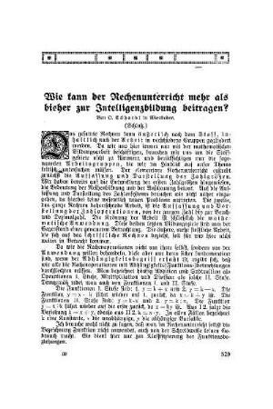 Wie kann der Rechenunterricht mehr als bisher zur Intelligenzbildung beitragen? : (Schluß)