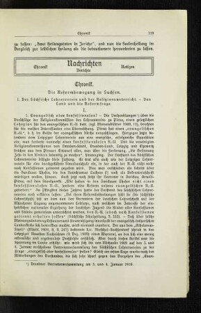 Chronik : die Reformbewegung in Sachsen