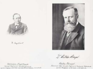 2 Porträts von Mitgliedern der naturwissenschaftlichen Vereinigung "Isis" in Dresden : 2 Porträts von Mitgliedern (Hermann Engelhardt und Walther Hempel) der naturwissenschaftlichen Vereinigung "Isis" in Dresden, um 1900. Dresden: SLUB Mscr.Dresd.App.1665