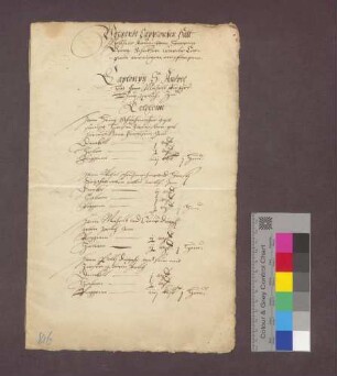 Verzeichnis der Zinsen und Eingänge einiger Kaplaneien des Domstifts Basel.