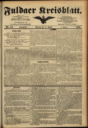 Ausgabe vom Montag, den 16. August 1909.