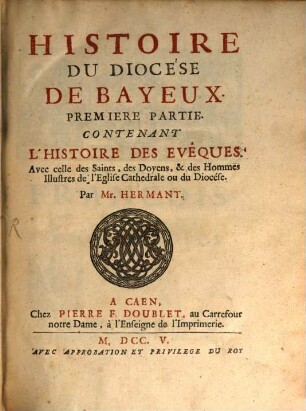 Histoire du Diocese de Bayeux