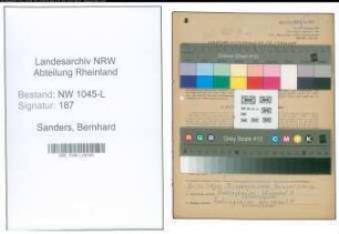 Entnazifizierung Bernhard Sanders , geb. 09.10.1919 ()
