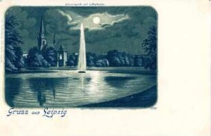 Gruss aus Leipzig: Johannapark mit Lutherkirche