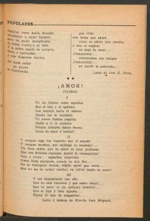 ¡Amor! : (Tango)