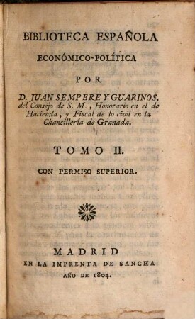 Biblioteca Española Economico-Politica, 2