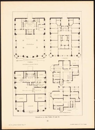 Dresden, Breslau: Grundrisse (aus: Moderne Neubauten, 4.Jg., 1898ff, hrsg. W. Kick)