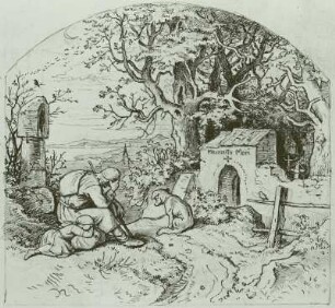 Memento mori (Wanderer vor einem Kirchhof)
