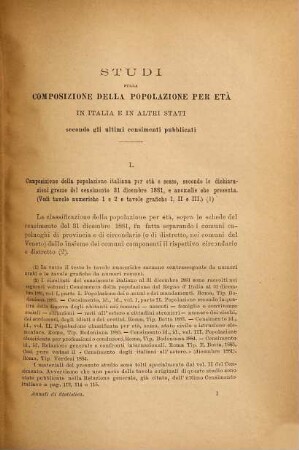 Annali di statistica : Ministero di Agricoltura, Industria e Commercio. Direzione generale della Statistica [Unnumerierte Reihe.], 1
