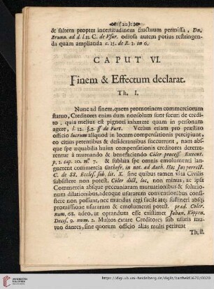 Caput VI: Finem & Effectum declarat