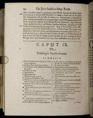 Caput IX. De Privilegiis Studiosorum