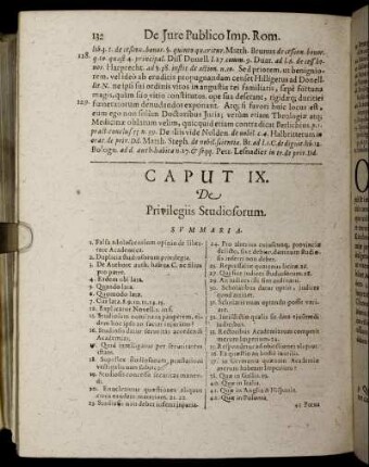 Caput IX. De Privilegiis Studiosorum