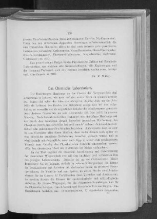 Das Chemische Laboratorium.