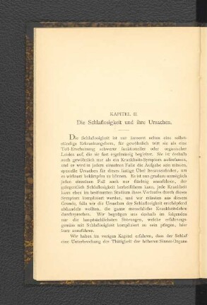 Kapitell II. Die Schlaflosigkeit und ihre Ursachen.