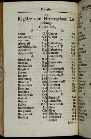 19. Register zum Hertzogthum Lüneburg