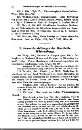 B. Gesamtdarstellungen der Geschichte Württembergs
