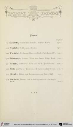 Uhren (Nr. 297-304)