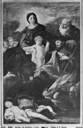 Maria erscheint den Heiligen Rochus und Antonius Abbas