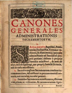 Pastorale Ad Usum Romanum Accommodatum Canones Et Ritus Ecclesiasticos, Qui ad Sacramentorum administrationem aliaque Pastoralia officia in Dioecesi Frisingensi rite obeunda pertinent complectens : Iussu & Auctoritate ... Viti Adami Episcopi Frisingensis in multis auctum & de novo excusum