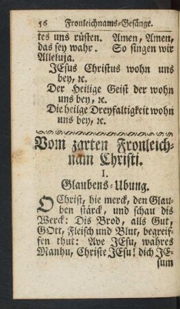 Vom zarten Fronleichnam Christi.