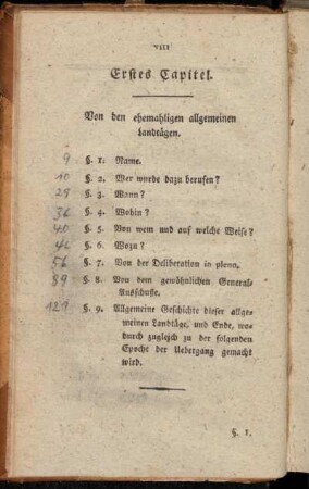 Erstes Capitel. Von den ehemahligen allgemeinen Landtägen.