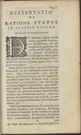 Dissertatio De Ratione Status In Imperio Nostro Romano-Germanico