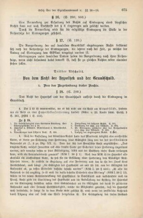 Dritter Abschnitt. Von dem Recht der Hypothek und der Grundschuld.