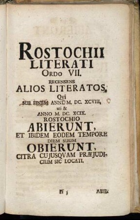 Ordo VII. Recensens Alios Literatos [...]