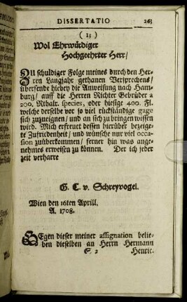 (13) Wol Ehrwürdiger Hochgeehrter Herr