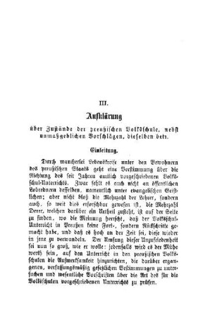 Aufklärung über Zustände der preußischen Volksschule, nebst unmaßgeblichen Vorschlägen, dieselben betr.