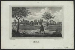 Ansicht von Milkel, Lithographie, um 1840 : Milkel / N. d. Nat. gez. v. Möckel. - Dresden : Renner u. Ketzschau , [um 1840]. - 1 Kunstbl. : Lithogr. ; 19 x 11 cm