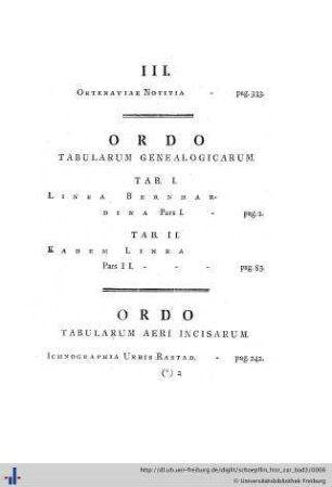 Ordo tabularum.